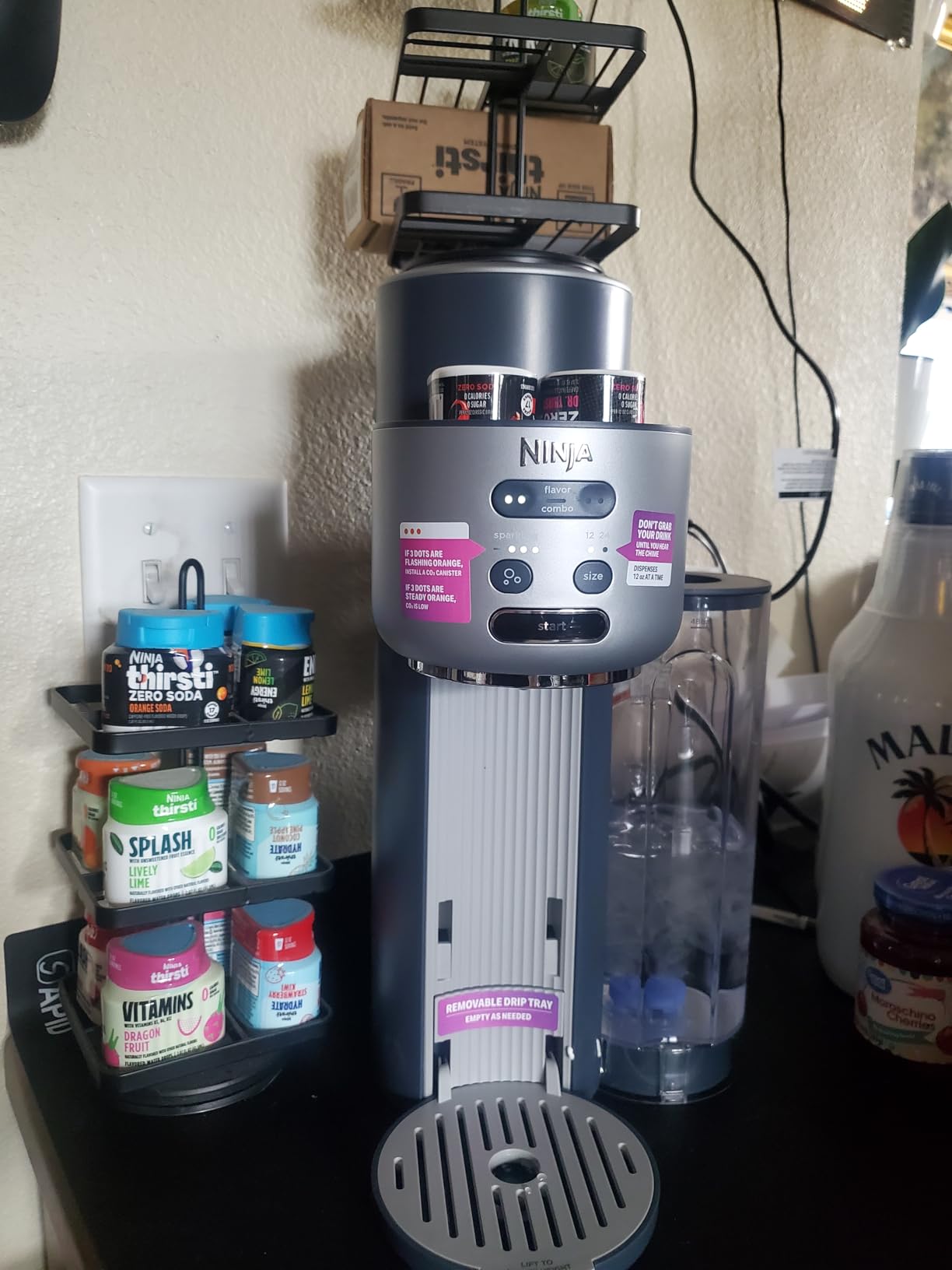 Ninja Thirsti Ultimate Drink System | Still or Sparkling Soda Maker | Create fountain-fresh drinks with 20+ zero or low-calorie flavors | Customize your fizz and flavor | Cyberspace | WC3001BL2 customer photo 2
