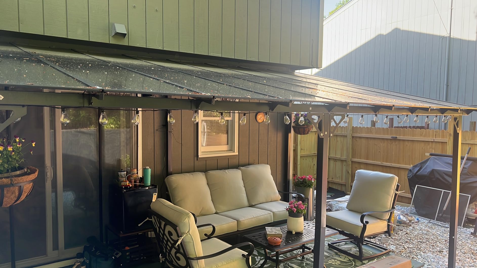 Aoxun 14' x 10' Gazebo for Patio, Lean to Gazebo Pergola with Sloped Roof, Large Wall-Mounted Heavy Duty Awnings, for Backyard, Deck, Patio customer photo 1