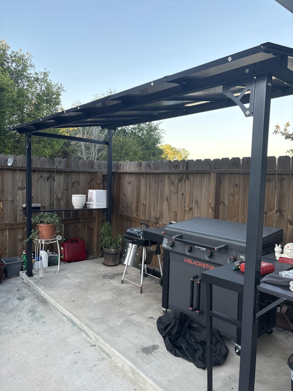 Aoxun 14' x 10' Gazebo for Patio, Lean to Gazebo Pergola with Sloped Roof, Large Wall-Mounted Heavy Duty Awnings, for Backyard, Deck, Patio customer photo 2