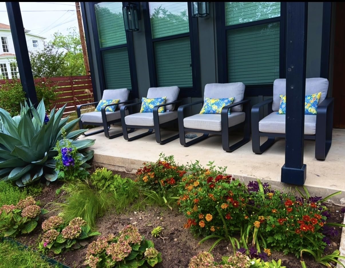 CHITA Aluminum Outdoor 3-Seater Sofa, Patio Furniture with 6.3in Thick High-Resilient Cushions & 100% Aluminum Frame, Modern Outdoor Patio Furniture for Poolside, Deck, Balcony customer photo 1