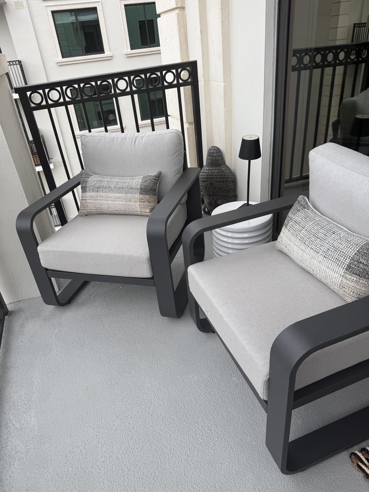 CHITA Aluminum Outdoor 3-Seater Sofa, Patio Furniture with 6.3in Thick High-Resilient Cushions & 100% Aluminum Frame, Modern Outdoor Patio Furniture for Poolside, Deck, Balcony customer photo 2