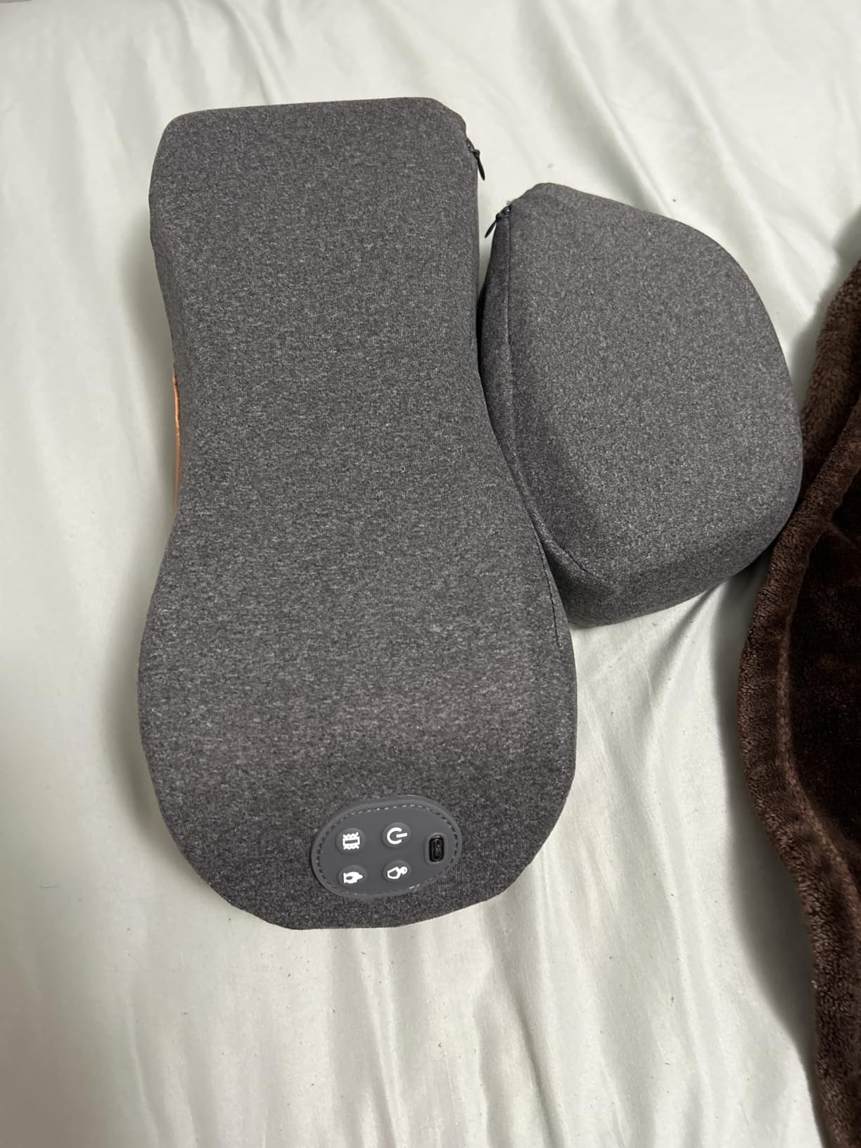 Upalled Cordless Heated Neck Massager Pillow for Pain Relief Deep Tissue, 3-in-1 Rechargeable Neck Cervical Traction Device with Heat, Massage, Electric Stretch, Ergonomic Neck Shoulder Relaxer, Grey customer photo 2