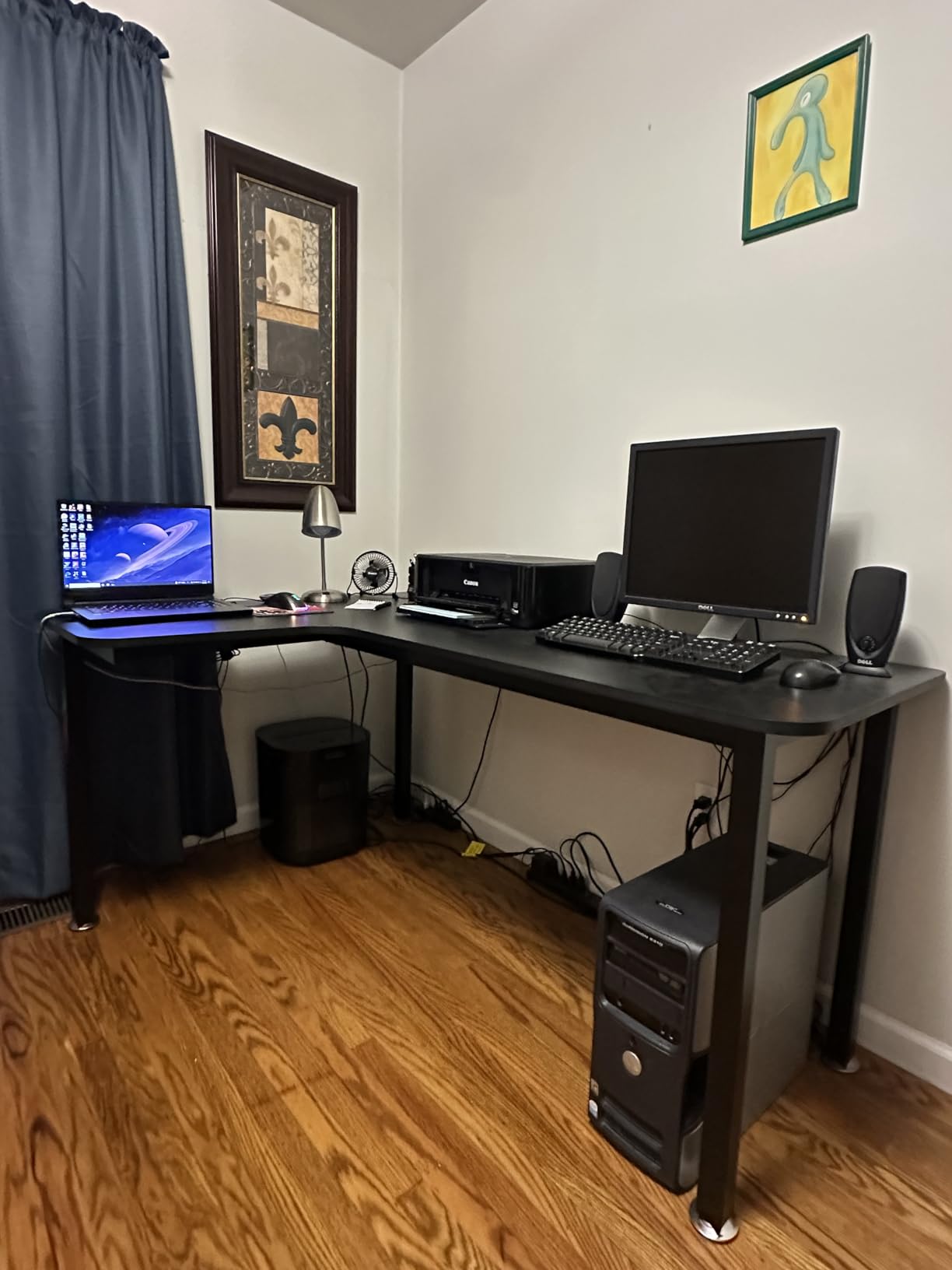 Sweetcrispy L Shaped Desk Computer Gaming Corner Table 51 Inch Home Office Writing Student Work PC Workstation with Side Storage Bag CPU Stand for Bedroom Small Spaces customer photo 1