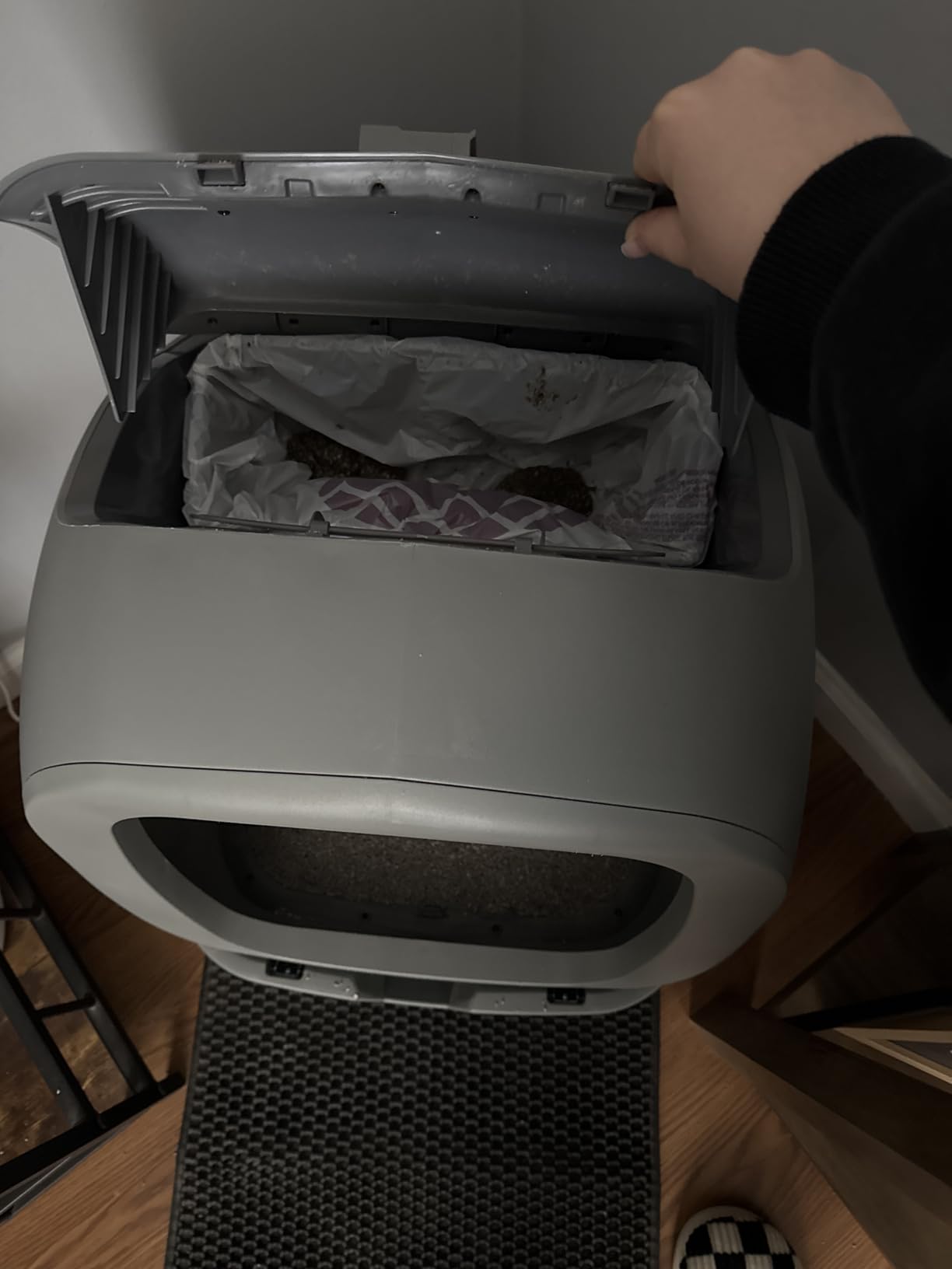 UPFAS Automatic Cat Litter Box Self Cleaning - APP Control - Weight Monitoring - Ultra-Quiet, Medium Cats and Kittens Litter Box, Safe Anti-Pinch, Grey customer photo 1