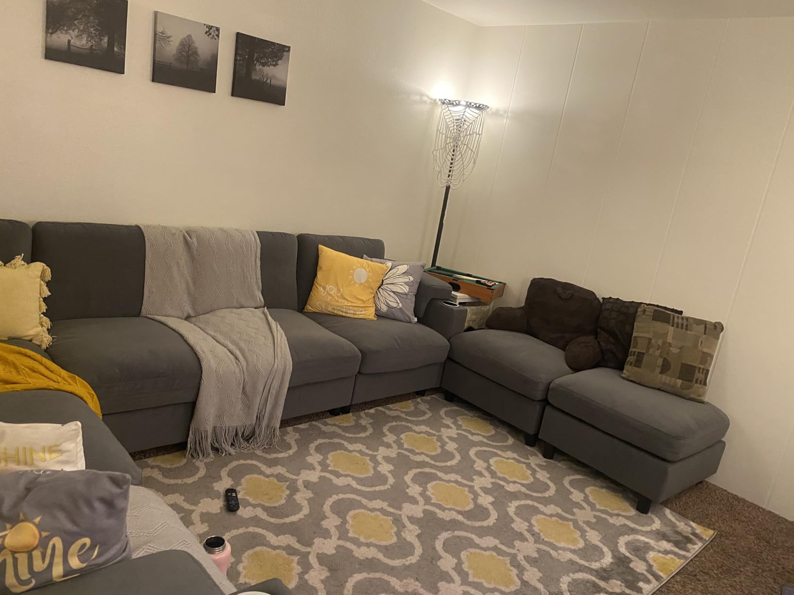 Sectional Couches for Living Room FSC Certified Velvet Modular Couch Oversized Cloud U Shaped Convertible Sleeper Sofa Chaise Detachable Armrest Cushion (Velvet Grey, U Shape 8 Seat) customer photo 2