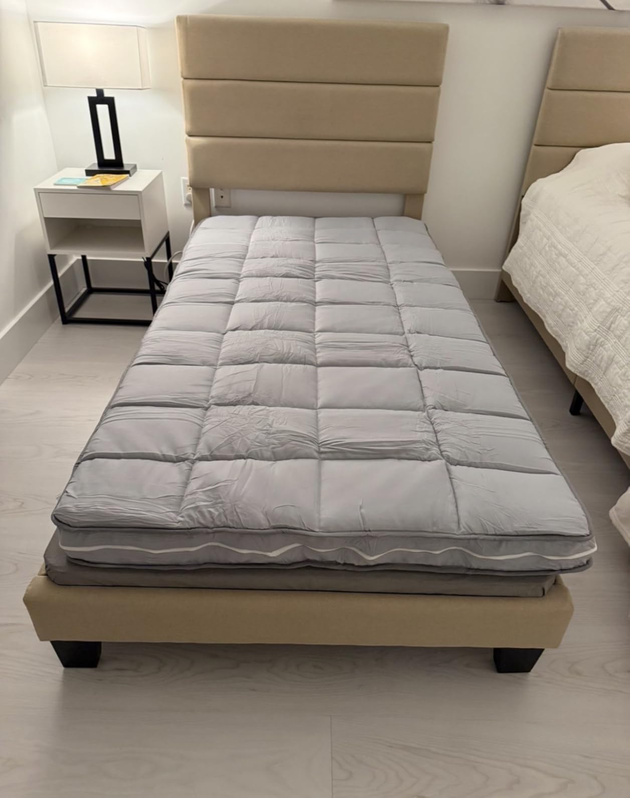OLIXIS Gel Memory Foam Mattress Topper, Queen 3 Inch, Cooling Gel Infused Soft Comfy Breathable, Pressure-Relieving, CertiPUR-US Certified customer photo 1