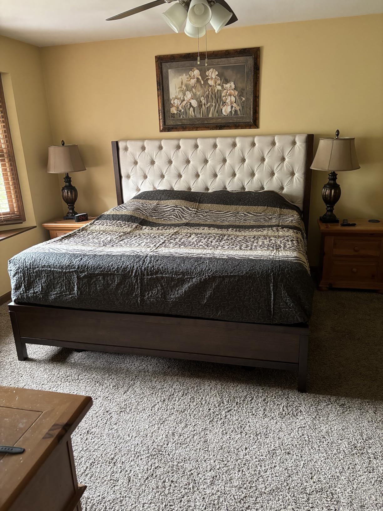 Jocisland Solid Wood King Size Bed Frame, 57