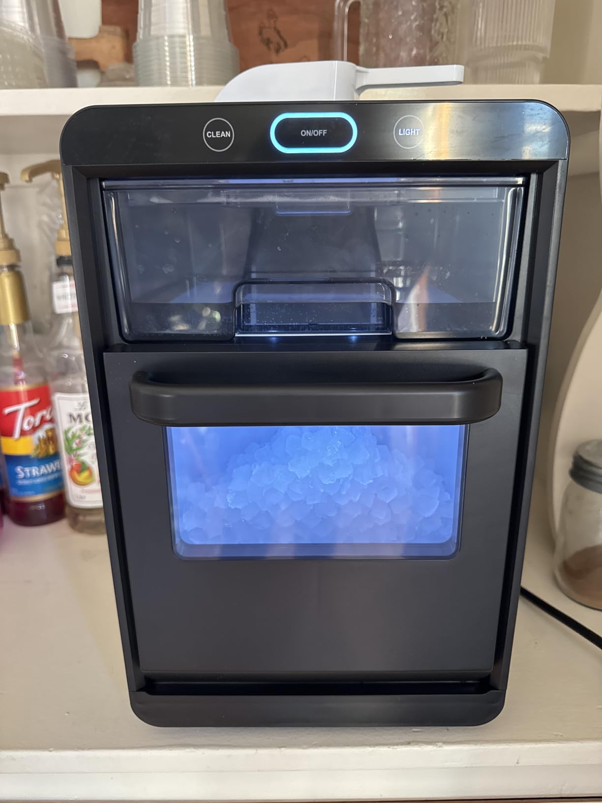 Silonn Nugget Ice Maker Countertop, Ice Basket with Handle, Quiet Operation & Self Cleaning Ice Machine, Chewable Ice, 33 lbs/24H, Portable Pellet Ice Maker with Scoop for Home, Kitchen and Office customer photo 1