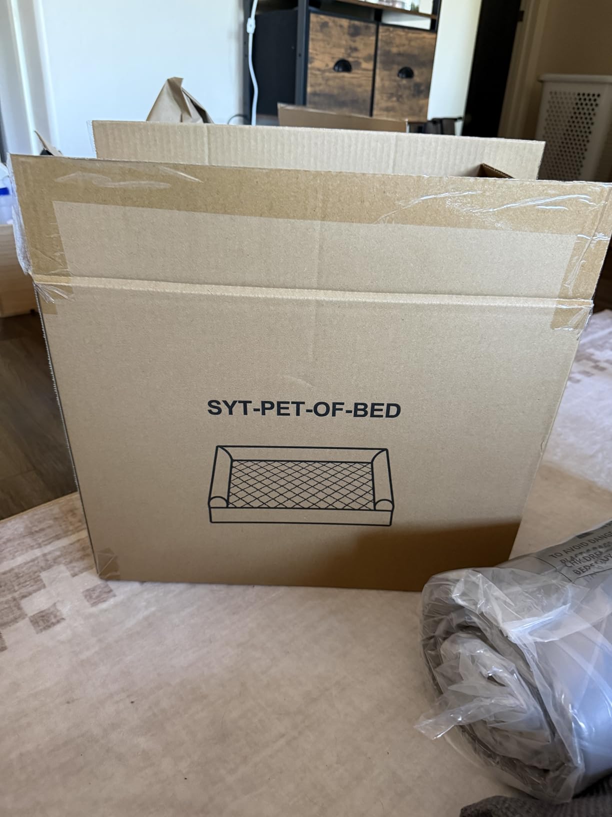 Sytopia 42 Inch Indestructible Dog Beds for Large Dogs, Big Chew Proof Orthopedic Egg Crate Foam Pet Bed with Washable Removable Cover and Anti-Slip Bottom, Grey customer photo 2