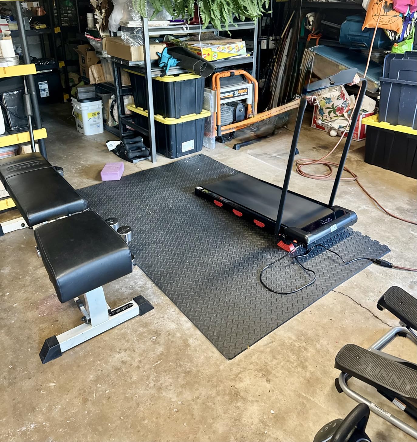 16% Incline 3-in-1 Under Desk Walking Pad, 2.5HP Quiet Foldable Treadmill, Portable Compact Walking Pad, Low Noise Treadmill for Home Office Small Space, 0.6-6.2 MPH, 300 LBS Capacity customer photo 2