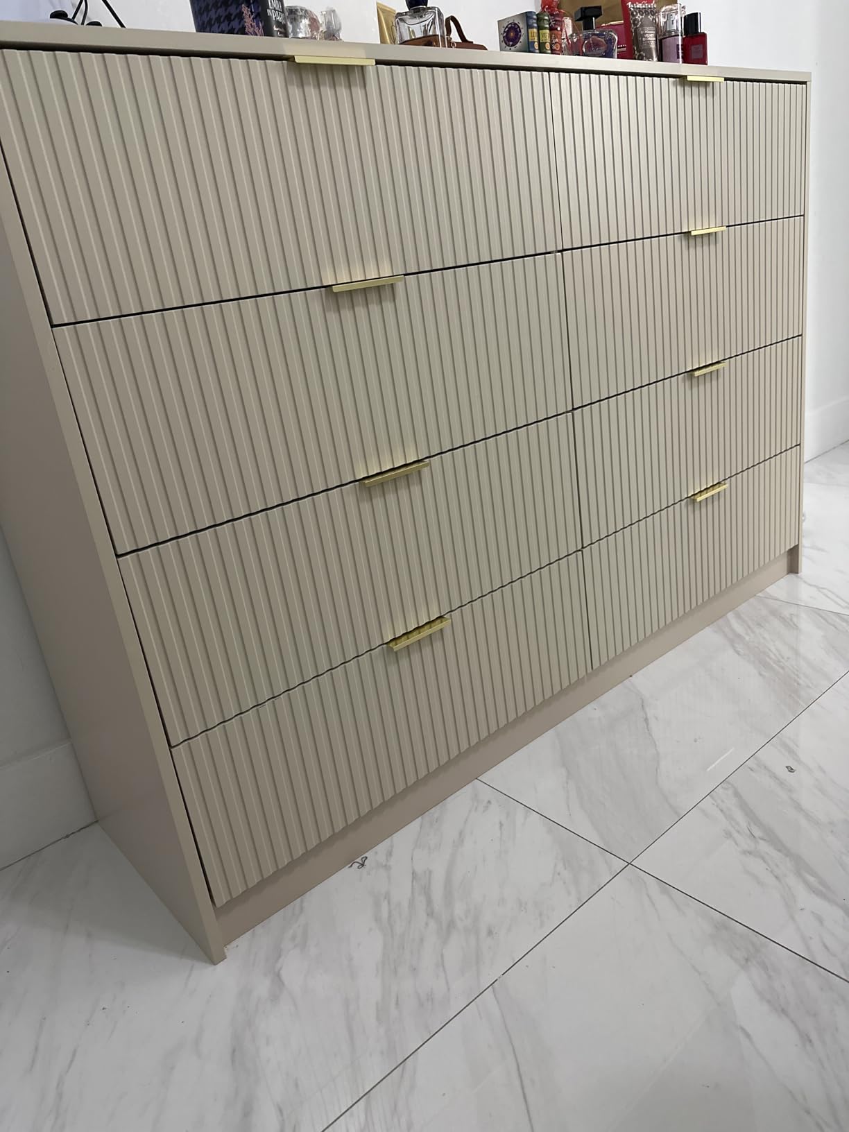 MAISONARIA Dresser for Bedroom, 8 Drawer Double Dresser, Modern Chest of Drawers for Bedroom, Living Room, Entryway and Closet, 55