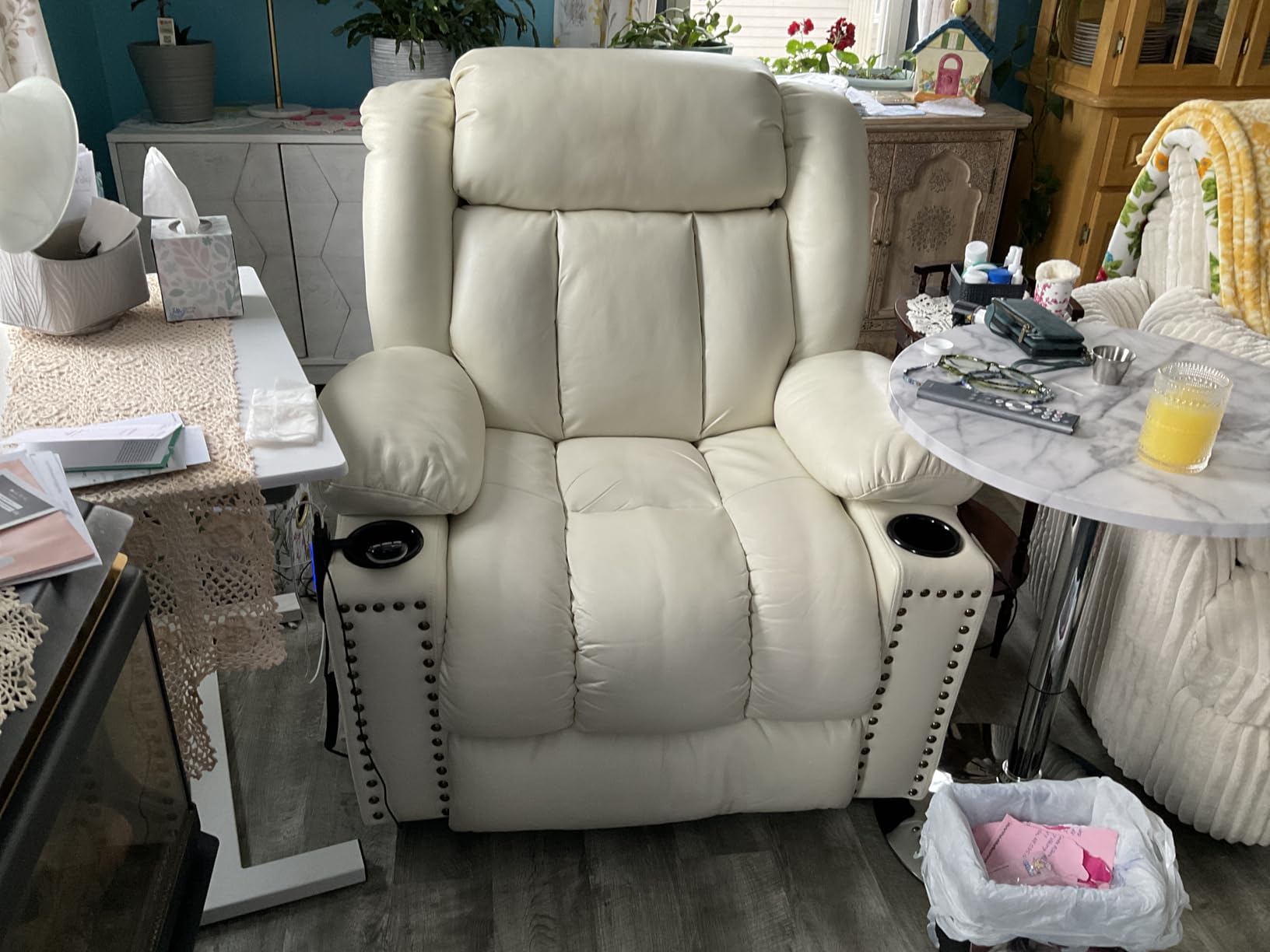 Triple Motor Large Power Lift Recliner Chair for Elderly with Heat and Massage, Lay Flat Lift Chairs for Seniors Infinite Position, Extended Footrest, USB Ports customer photo 2