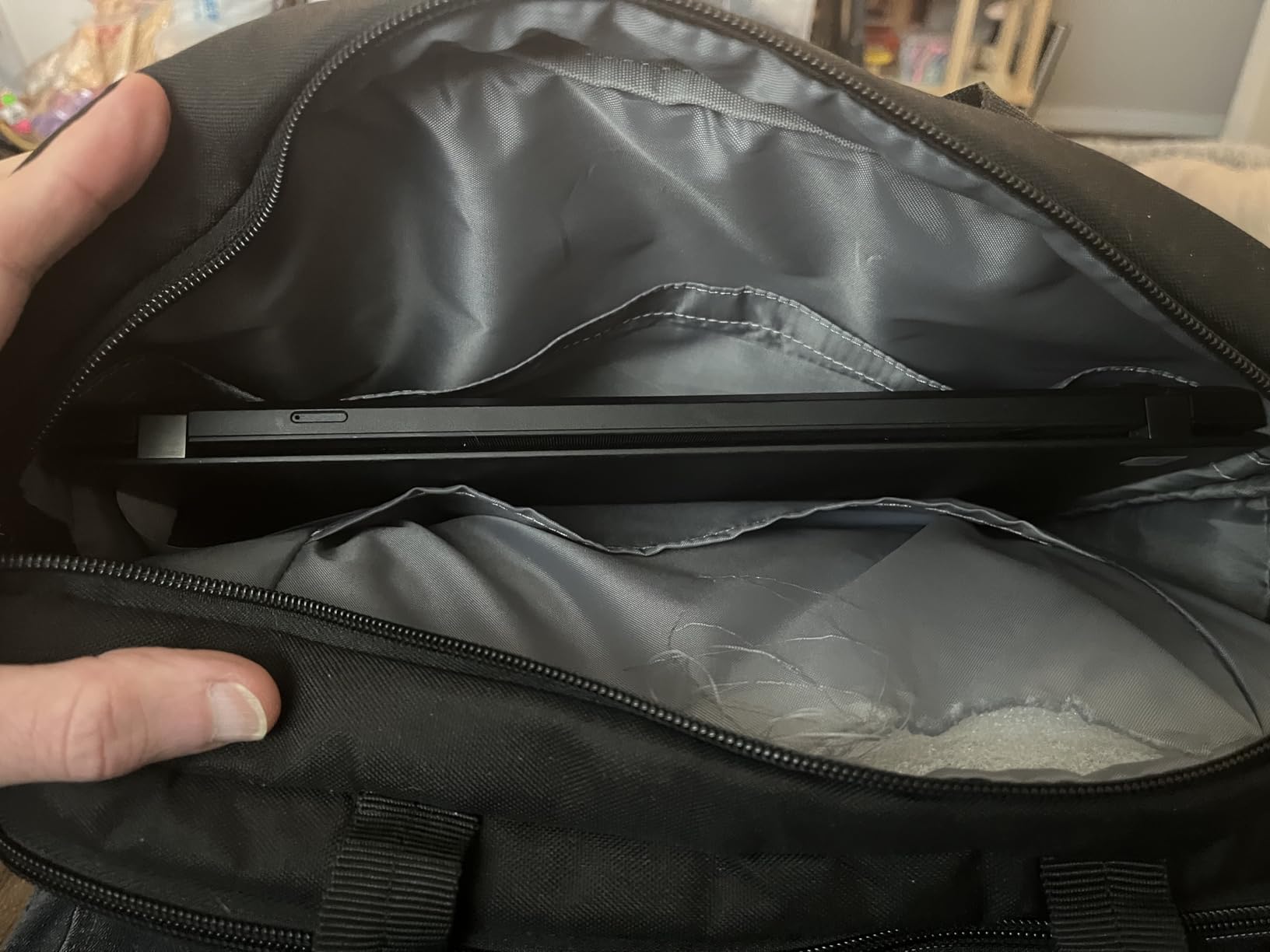 Amazon Basics Laptop Shoulder Bag with Compartments, 17.3-inch, Black, Large Capacity, Fits Dell, HP, ASUS, Lenovo, MacBook Pro and more customer photo 1