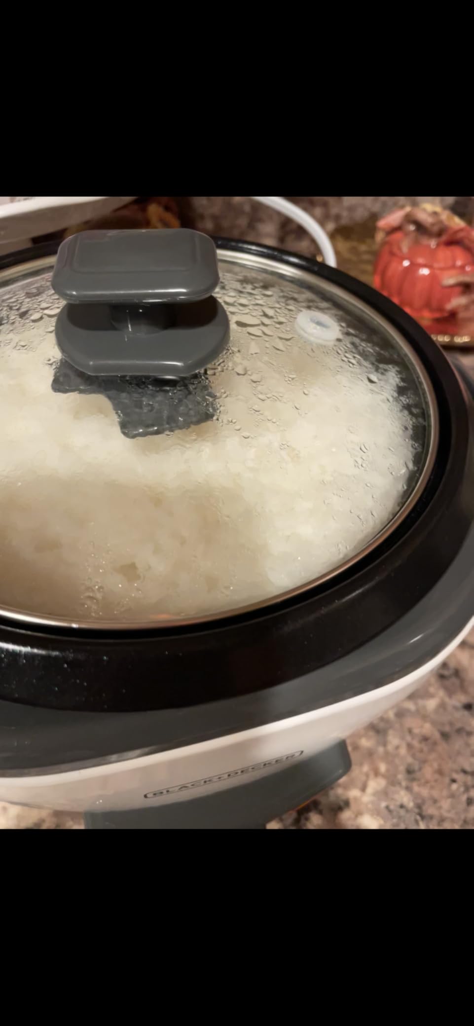BLACK+DECKER Rice Cooker 6-Cup (Cooked) with Steaming Basket, Removable Non-Stick Bowl, White customer photo 2