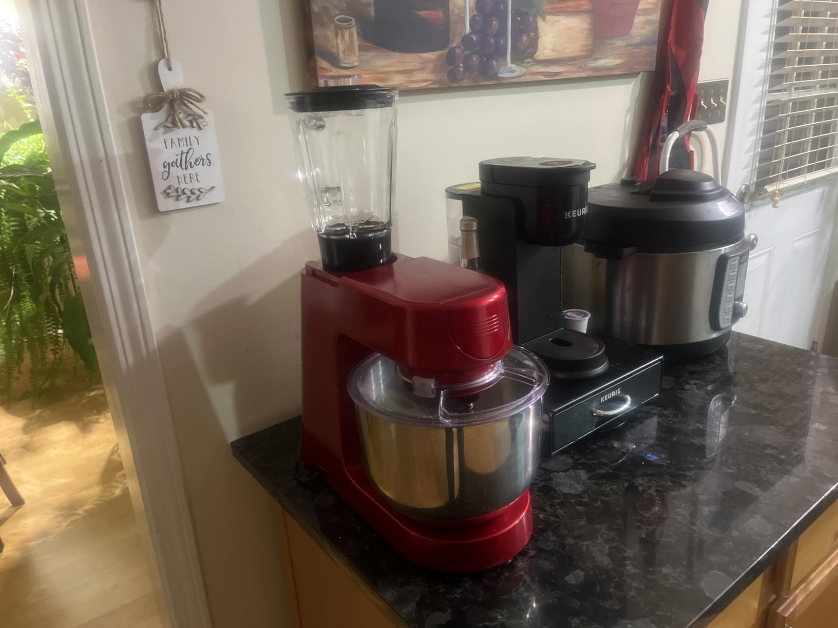 3-in-1 Stand Mixer, 6 Quart Electric Tilt-Head Kitchen Mixer with Bowl, Multifunctional Food Mixer with Meat Grinder and Blender Attachments, Dough Hook, Beater, and Whisk, Red customer photo 1