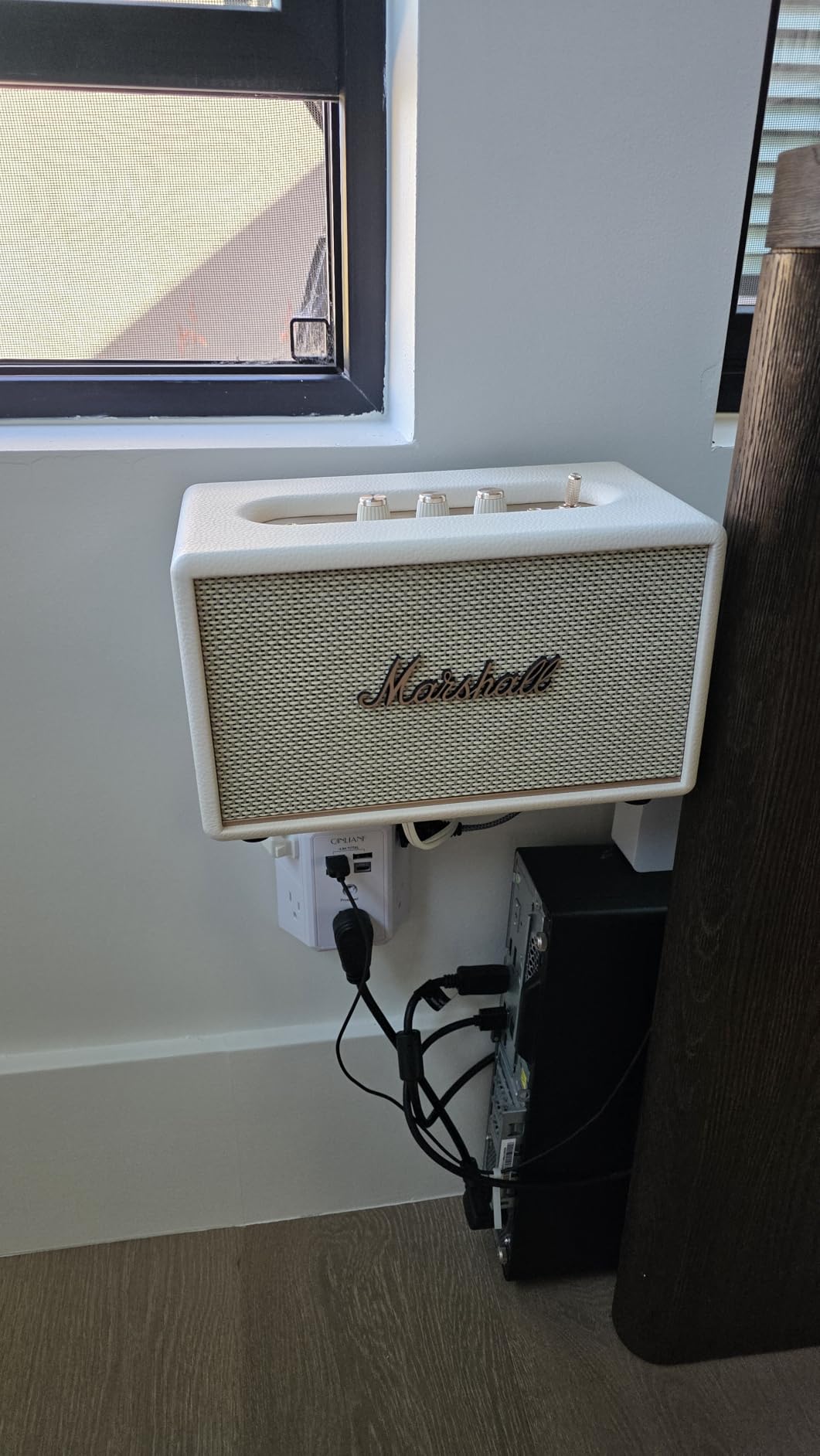 Marshall Acton III Bluetooth Home Speaker - Loud Stereo Sound with Bass and Treble Controls | Plug-in Powered | 3.5mm Aux Input - Cream customer photo 2
