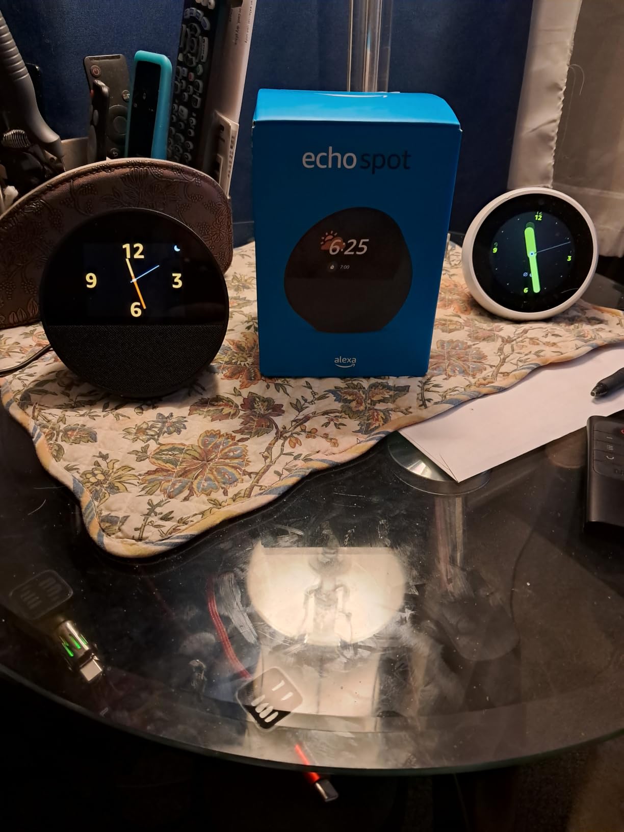 Echo Spot (newest model), Great for nightstands, offices and kitchens, Smart alarm clock, Designed for Alexa+, Black customer photo 2