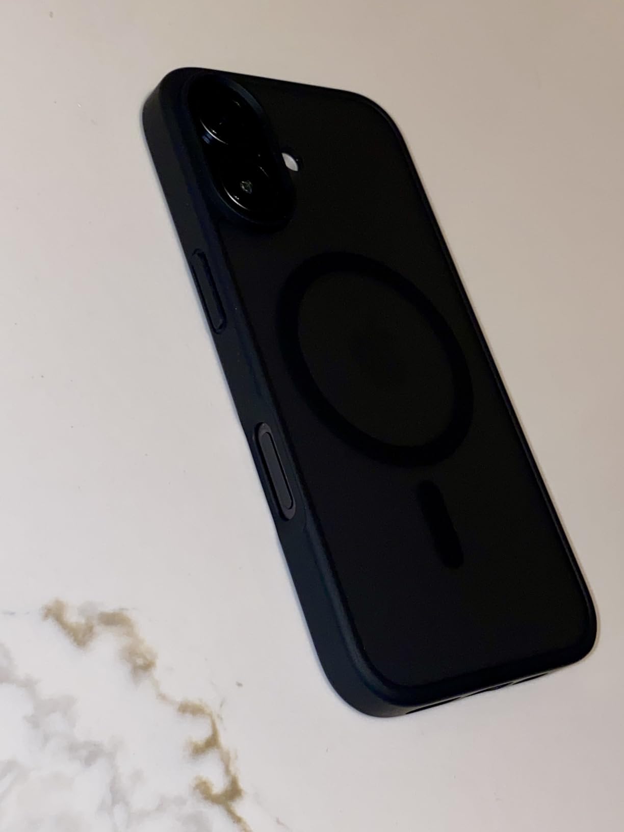 SUPFINE Magnetic for iPhone 14 Case & iPhone 13 Case (Compatible with MagSafe)(Military Grade Drop Protection) Translucent Matte Shockproof Phone Cover,Black customer photo 2