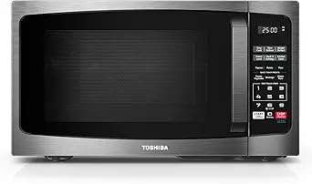 Toshiba ML-EM09PA(BS) Small Microwave Oven with 6 Auto Menus, Mute Function, LED Lighting Countertop Microwave Perfect for Kitchen, 0.9 Cu Ft, 10.6 Inch Removable Turntable, 900W Black Stainless Steel customer photo 1