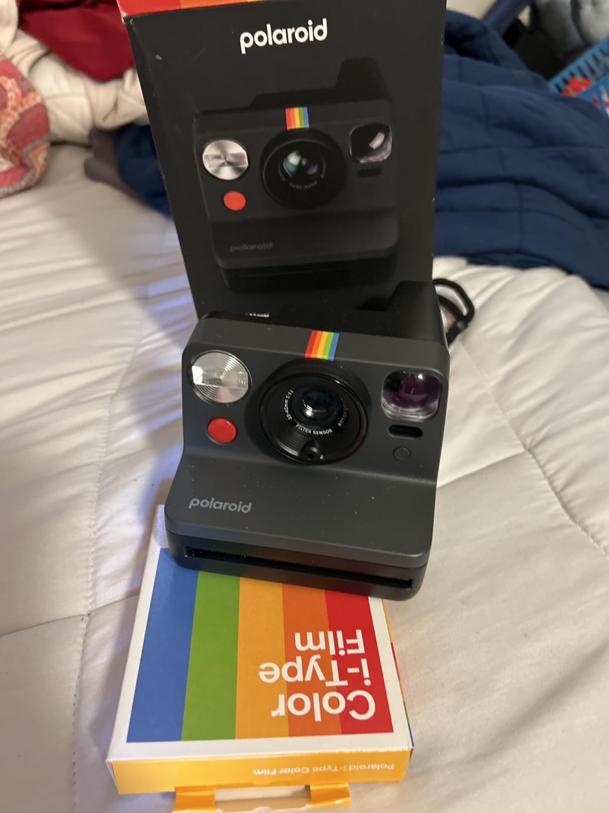 Polaroid Now 3rd Generation I-Type Instant Camera + Film Bundle - Pebble White Camera + 16 Color Photos customer photo 2