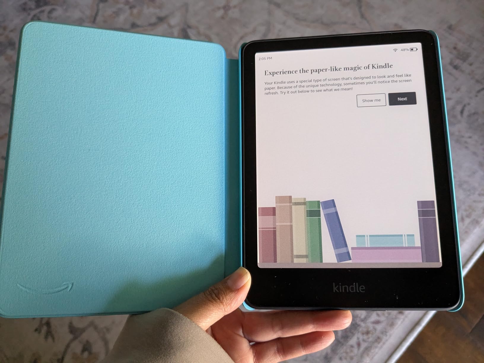Amazon Kindle Colorsoft Kids 16 GB (newest model) - Lightweight, compact, and designed for reading-no apps, videos, or games. - with cover, Fantasy River customer photo 1