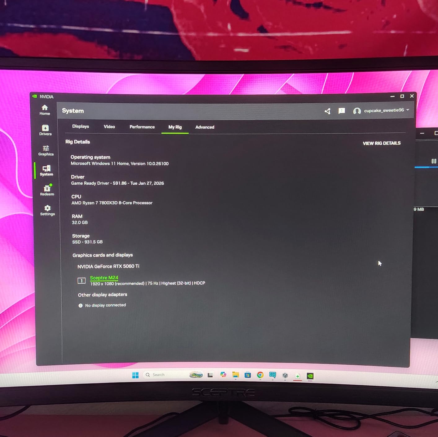 Skytech Gaming Azure 3 Desktop PC, Ryzen 7 7800X3D 4.2 GHz (5GHz Turbo), NVIDIA RTX 5060 Ti 16GB, 1TB Gen4 NVMe SSD, 32GB DDR5 RAM 6000 RGB, 650W Gold PSU, 360mm ARGB AIO, Wi-Fi, Win 11 customer photo 1