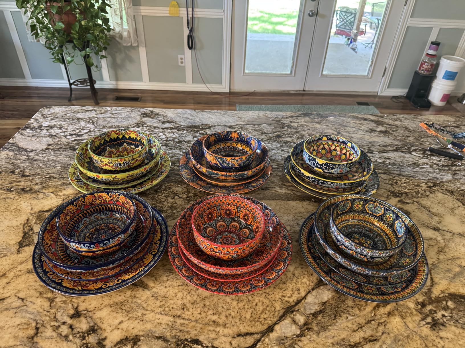 vancasso 24-Piece Dinnerware Sets,Plates & Bowls Sets Service for 6, Bohemian Porcelain Dishes Set for 6, Kitchen Dinner Set,Microwave & Dishwasher Safe, Scratch Resistant,Series KRVI customer photo 1