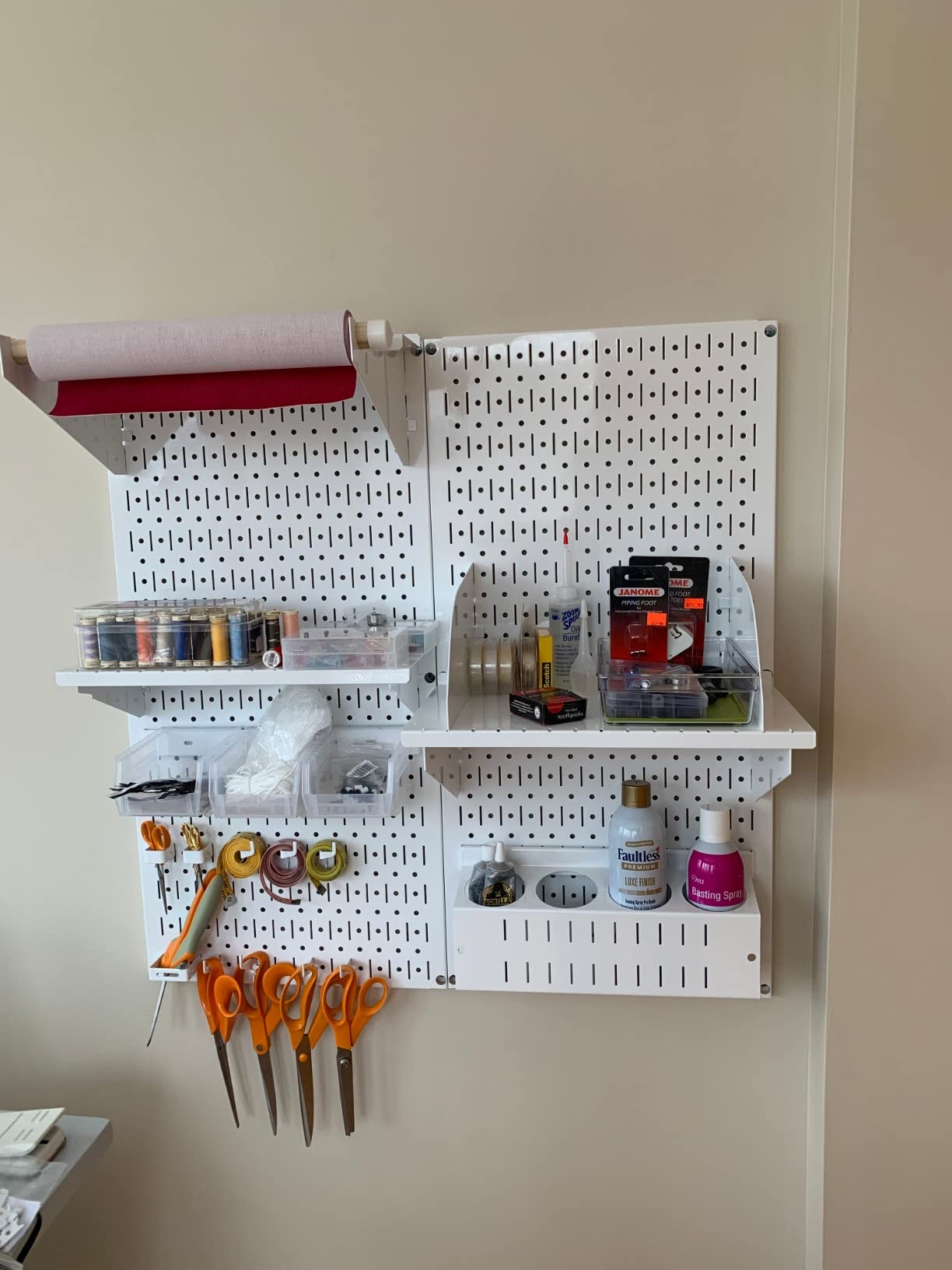 Wall Control Craft & Hobby Pegboard Organizer Storage Kit with White Pegboard and White Accessories customer photo 1