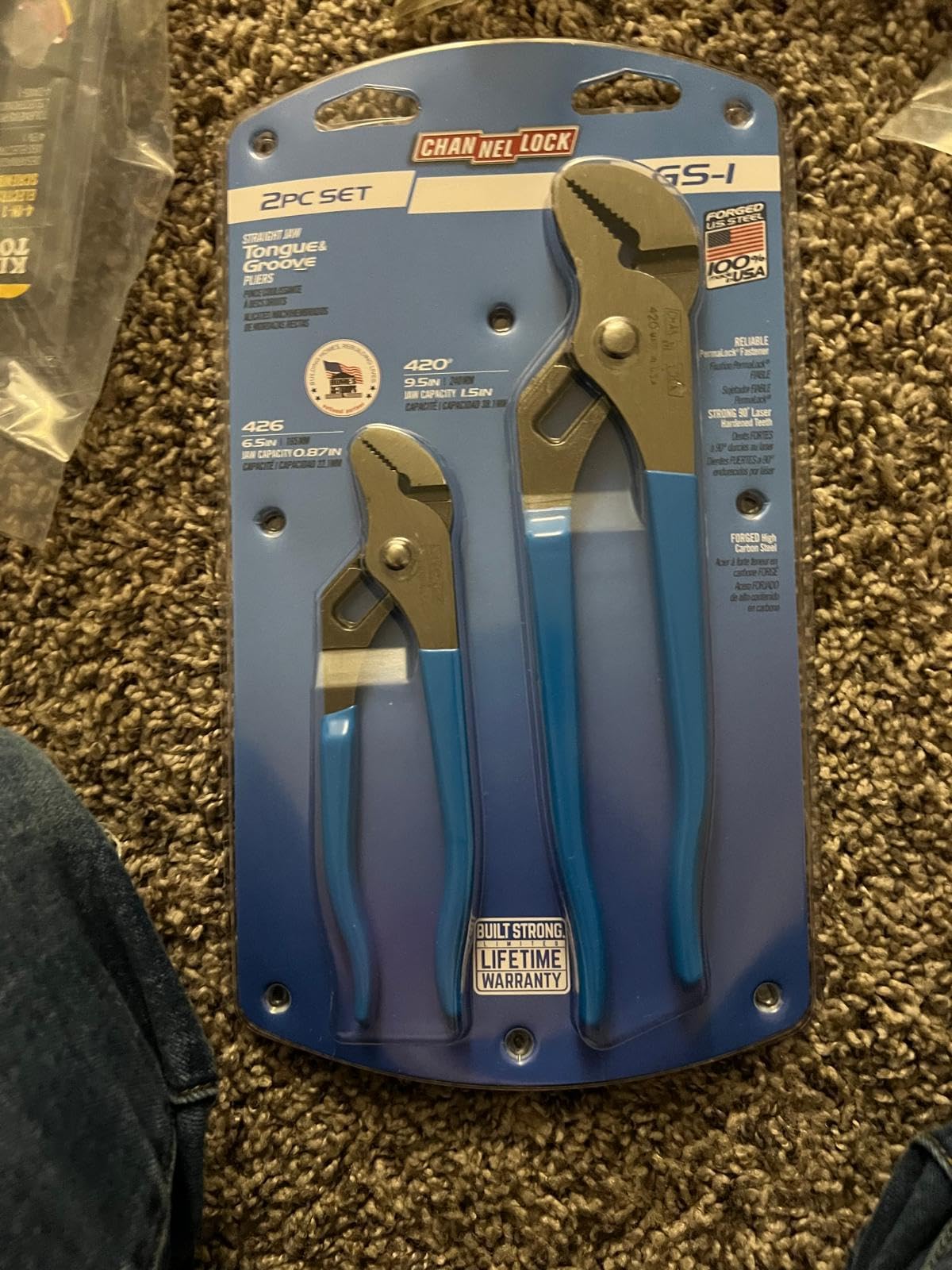 Channellock Tongue and Groove Plier Set TG-1-2 Piece, Slip Joint, High Carbon Steel - 9.5 in, 12 in customer photo 2