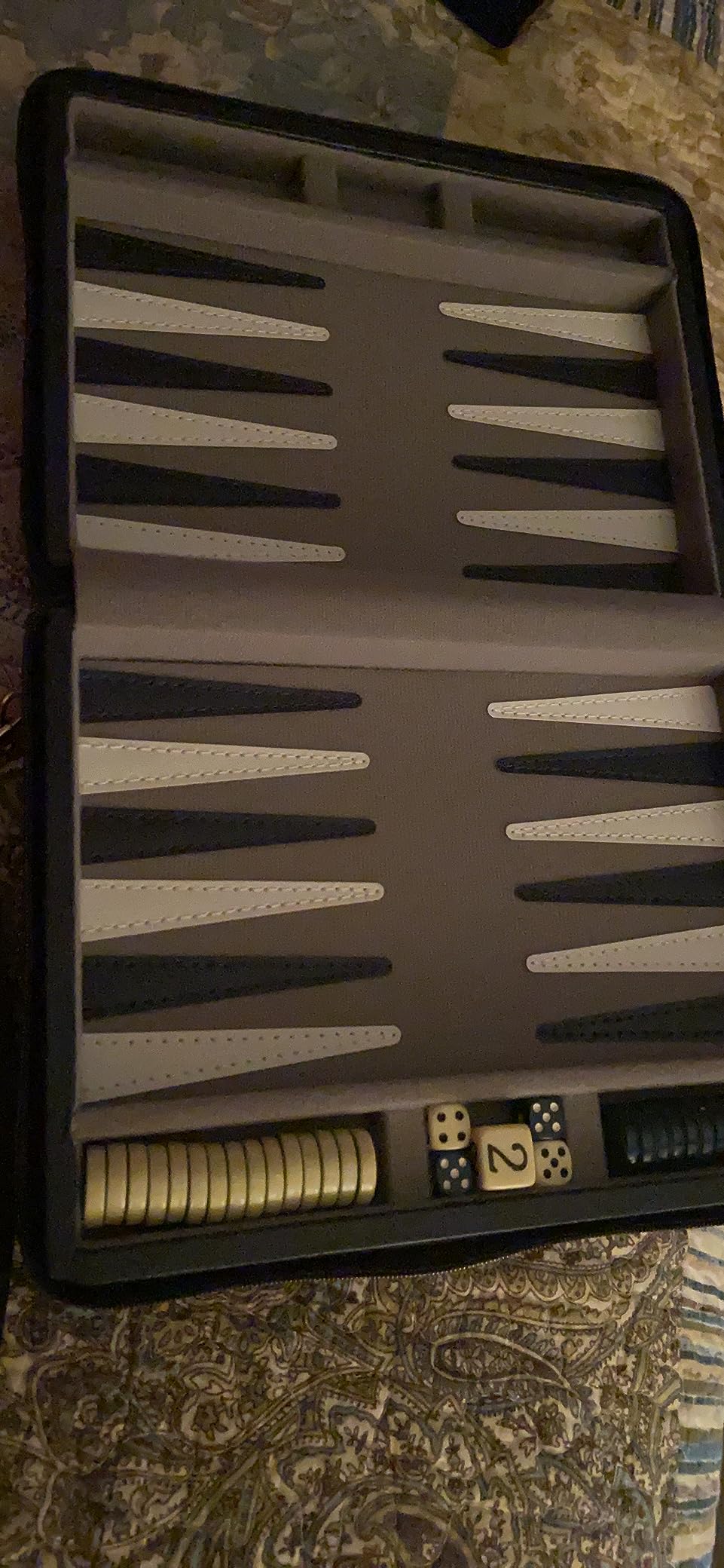 WE Games Backgammon Set, Board Games for Adults - Travel Games - Magnetic with Navy Blue Leatherette Backgammon Board and Carrying Strap - Travel Backgammon Sets for Adults customer photo 1