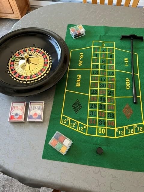 Trademark Poker Roulette Wheel Set with Mat, Green/Black, 30