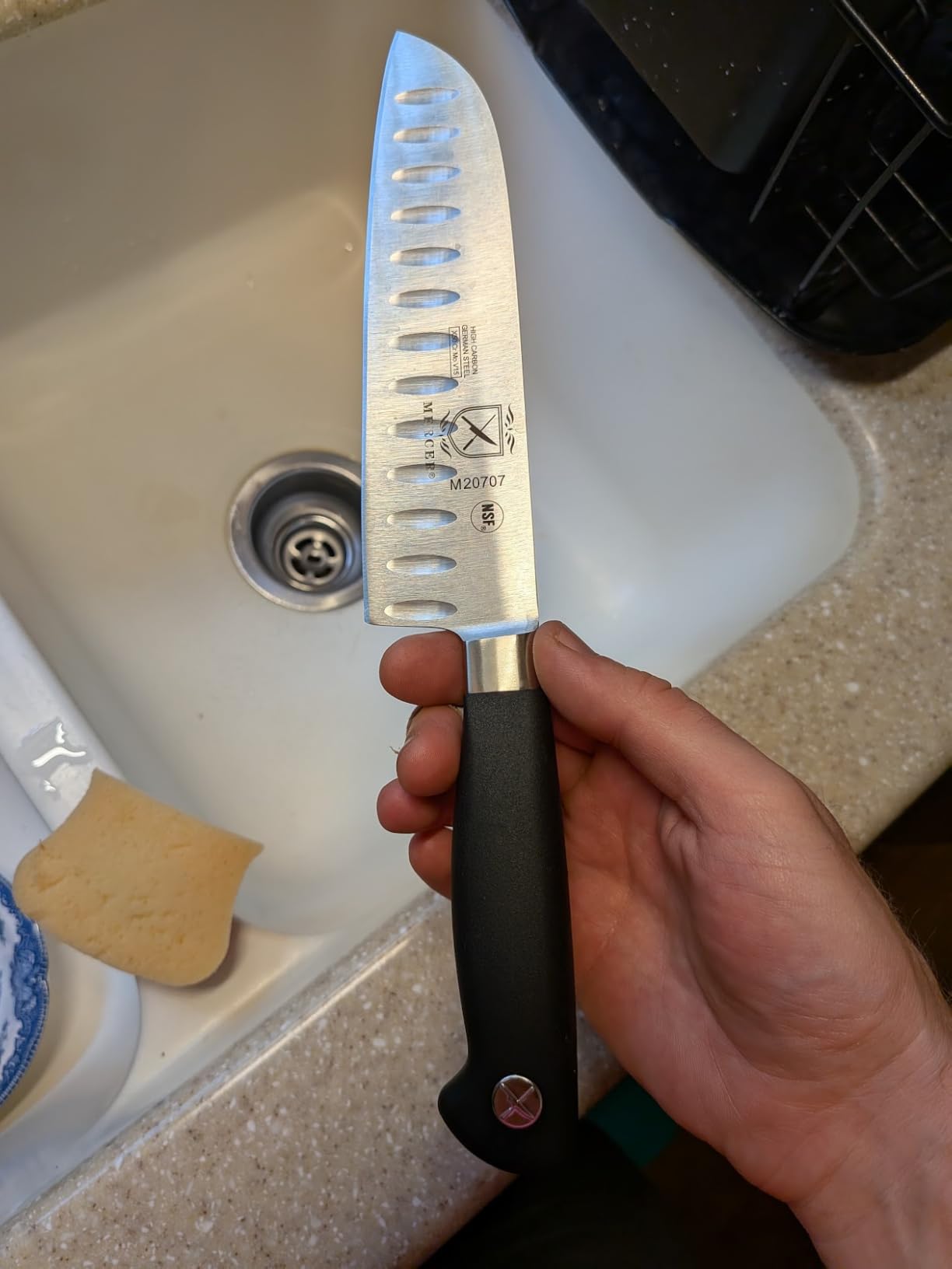 Mercer Culinary M20707 Genesis 7-Inch Santoku Knife,Black customer photo 1