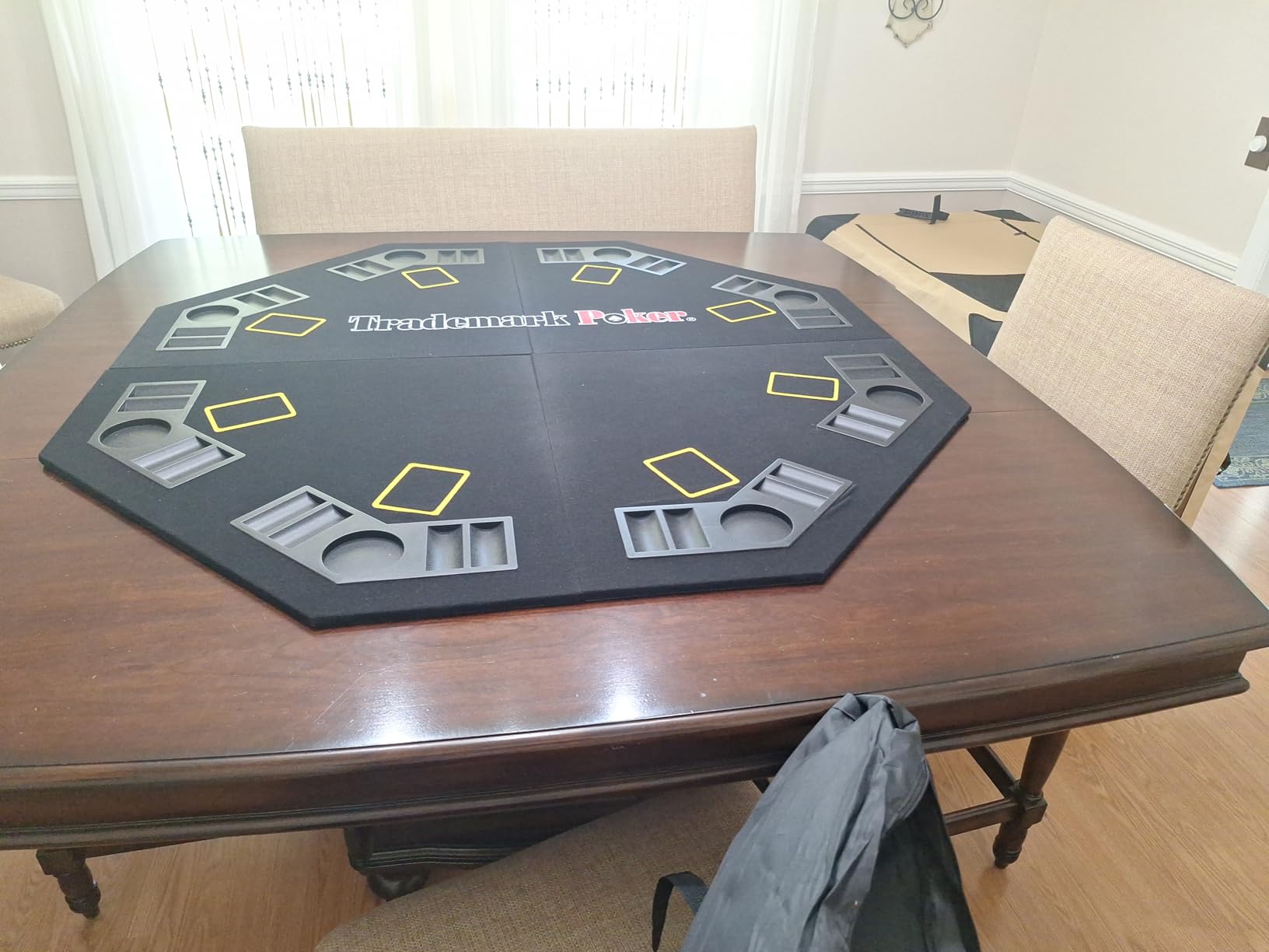 Poker Table Topper - Foldable Texas Hold 'Em Set with Carry Case, 300 Poker Chips, 2 Decks of Cards, and Dealer and Blind Buttons by Trademark Poker customer photo 1