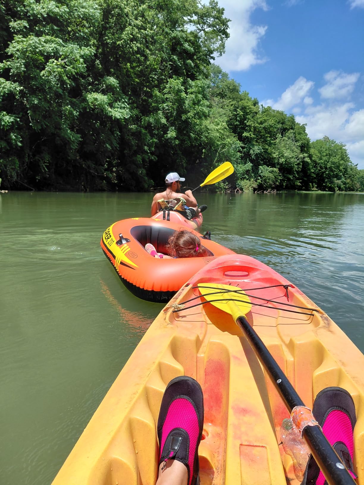 INTEX Explorer Inflatable Boat Series: Dual Air Chambers - Welded Oar Locks - Grab Handles - Bow Rope - Sporty Design customer photo 1