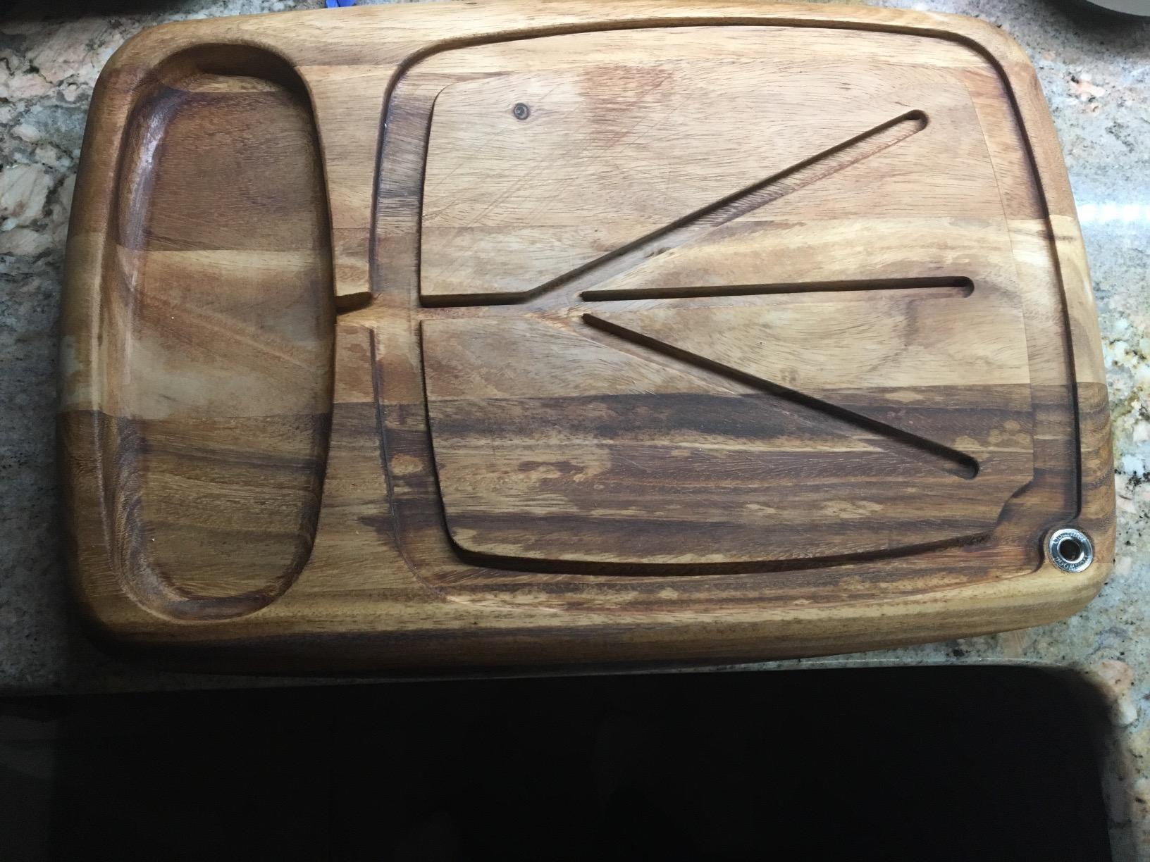 Ironwood Acacia Wood Cutting Board With Juice Channel, Carolina Prep Board - Large 18 x 18 x 3 in Cutting Board - Beautiful Acacia Wood End Grain Construction - 3 Inch Thick Butcher Block Cutting Board customer photo 1