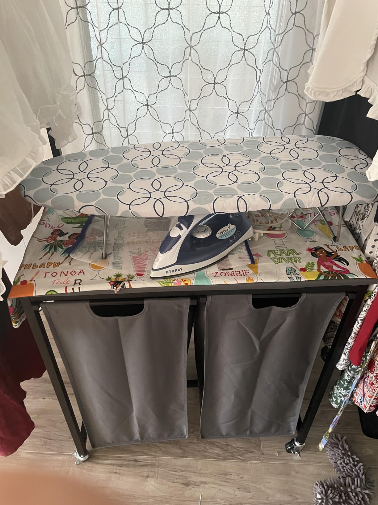 Household Essentials 122101 Small Tabletop Ironing Board with Folding Legs - Magic Rings Cover and Pad, Blue Rings customer photo 1