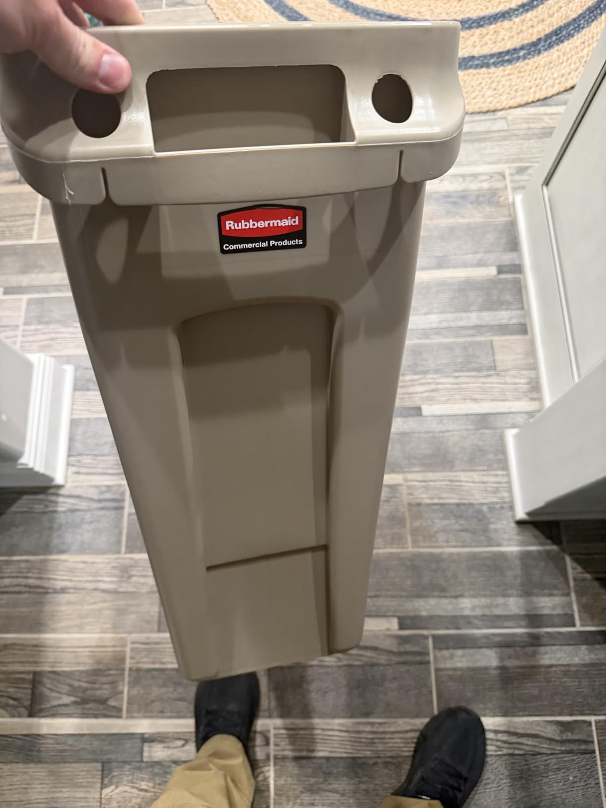 Rubbermaid Commercial Products Slim Jim Plastic Rectangular Recycling Bin/Trash Can with Venting Channels 23 Gal Blue for Kitchens/Classrooms/Offices/Back of House customer photo 1