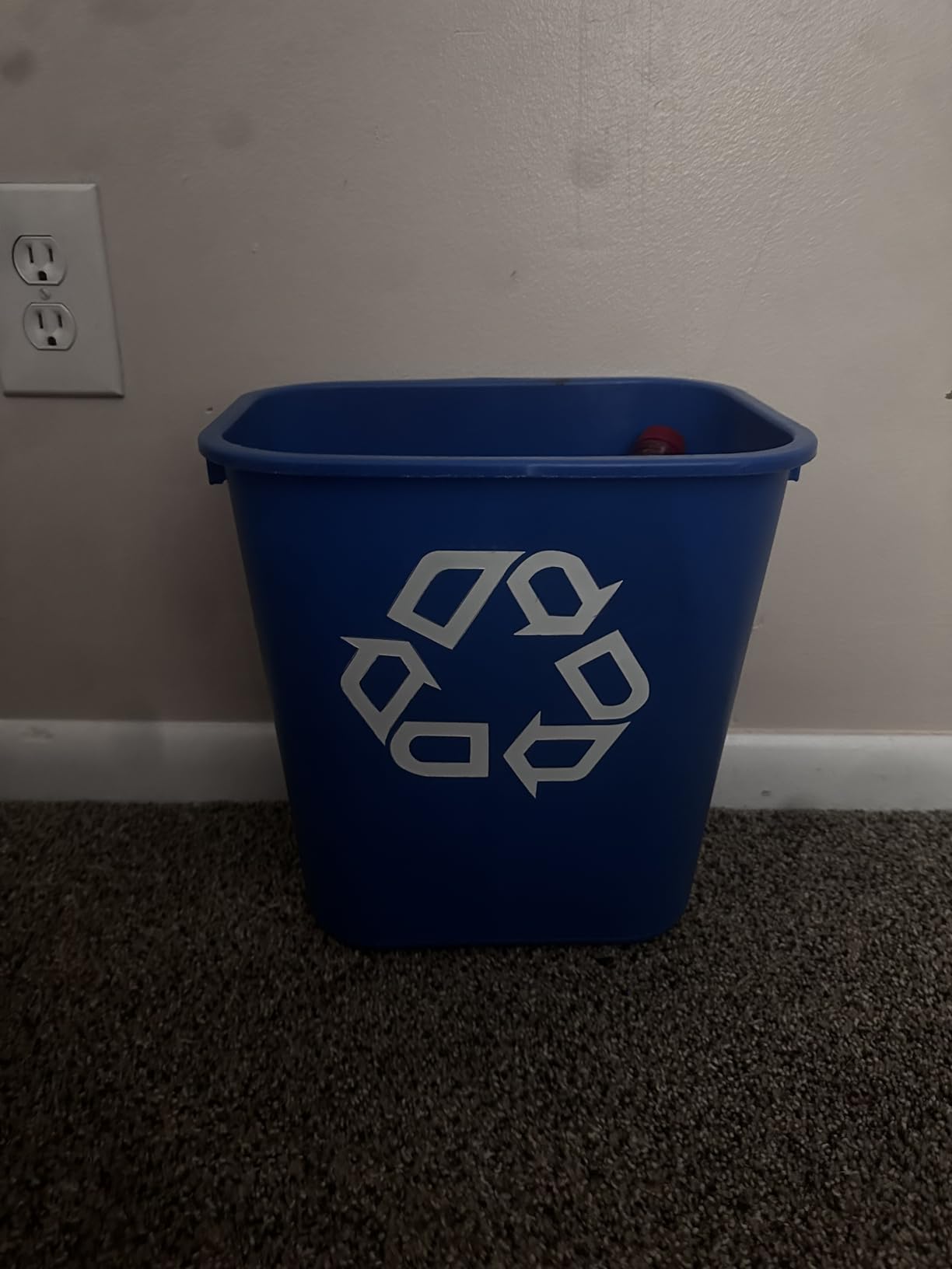 Rubbermaid Commercial Deskside Recycling Container, 3.25-Gallon/13-Quart, Blue Recycling Symbol, Plastic, for Bedroom/Bathroom/Office, Fits Under Desk/Sink/Cabinet customer photo 1