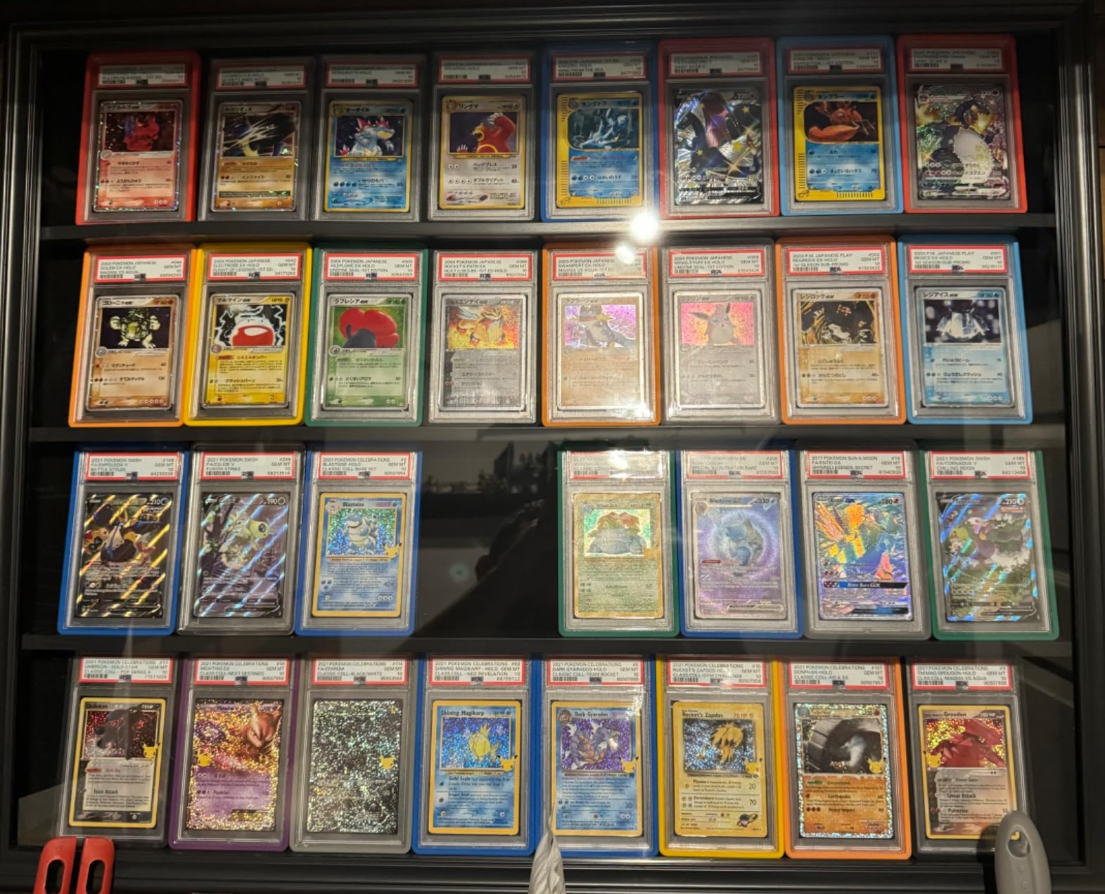 98% UV Protection Pro-Collector's Graded Sports Card Display Case for Football Baseball Basketball Hockey Comic Trading Cards, Lockable Door Horizontal (Black Finish) customer photo 1