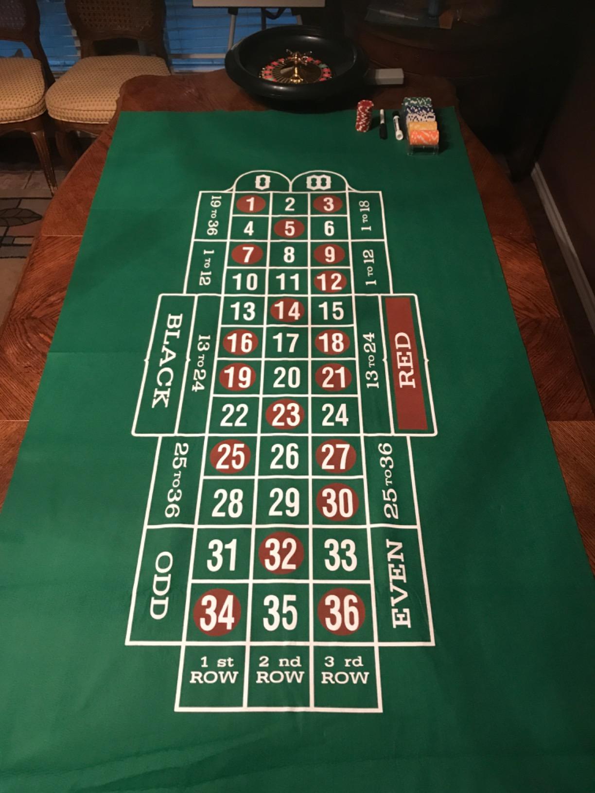 DA VINCI 16-Inch Roulette Wheel Game Set with 120 11.5-Gram Chips, Full Size 3'x6' Felt Layout, and Rake customer photo 2