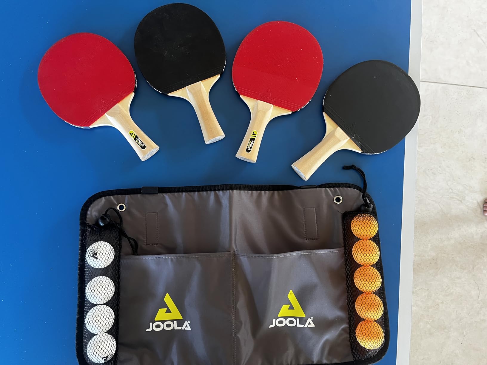 JOOLA Family Premium Ping Pong Paddles Set of 4 - Advanced Table Tennis Rackets, 10 Training 3 Star Ping Pong Balls, and Storage Case - Competitive or Recreational Play - Indoor and Outdoor Compatible customer photo 1