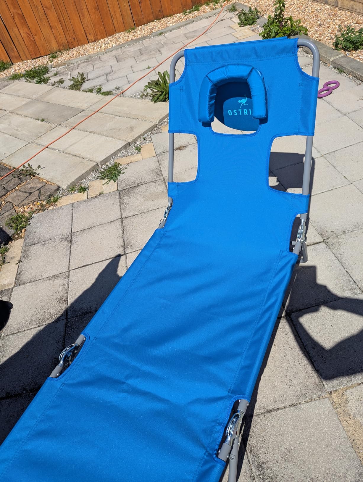 Ostrich The Original Chaise Lounge 72 x 22 Inch Portable Reclining Lounger | Outdoor Patio, Beach, Lawn, Camping, or Pool Tanning Chair, Ocean Blue customer photo 1