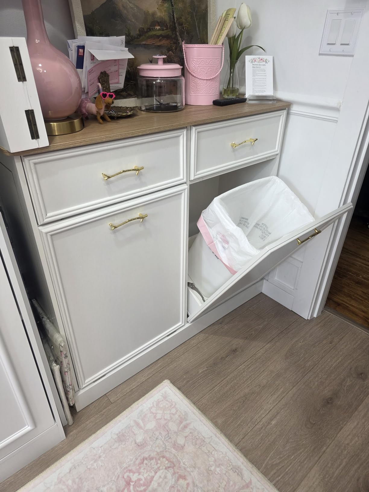 Rubbermaid Small Kitchen Bathroom Trash Can, 9 Gallons, White, Waste Basket for Under Counter/Kitchen/Office/Bedroom/Bathroom customer photo 2
