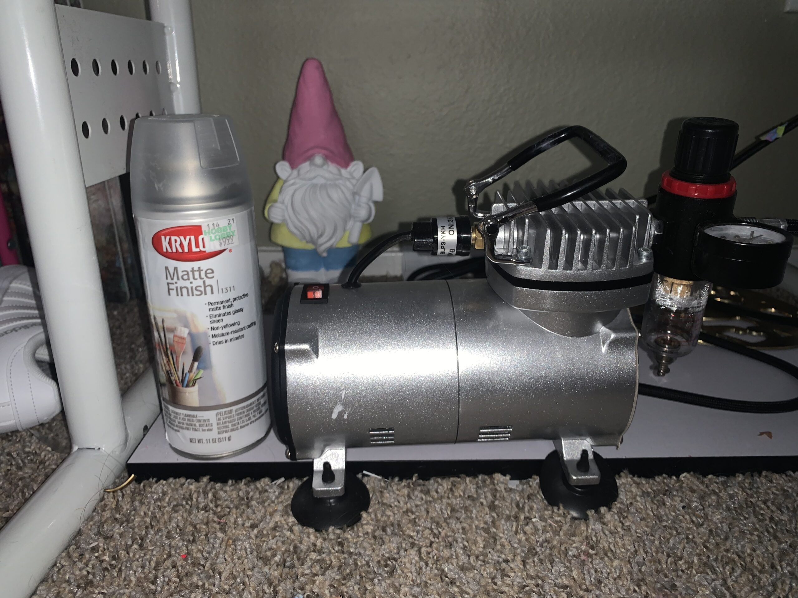 PointZero 1/5 HP Airbrush Compressor with Regulator, Gauge and Water Trap - Quiet Portable Air Pump customer photo 2