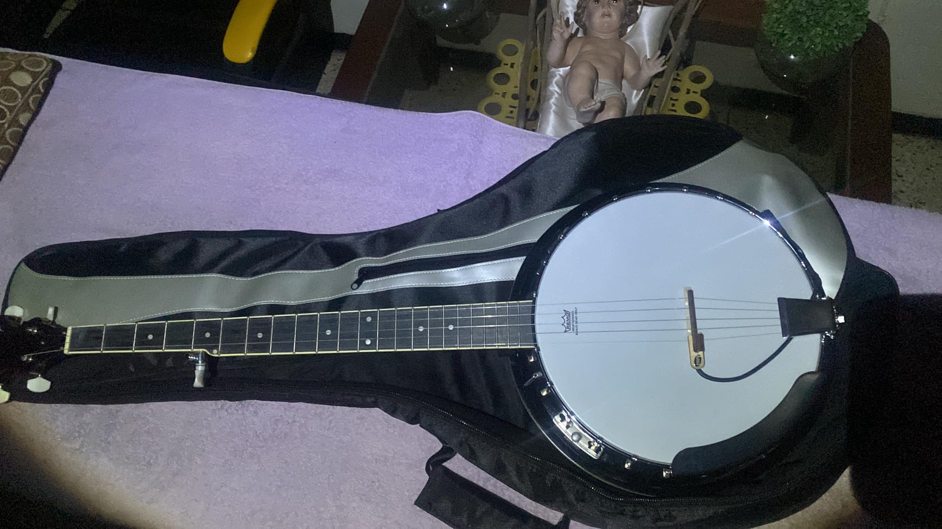 PYLE-PRO 5-String Geared Tunable Banjo with White Jade Tune Pegs & Rosewood Fretboard Polished Rich Wood Finish Maplewood Bridge Stand & Truss Rod Adjustment Tool - PBJ60 customer photo 2