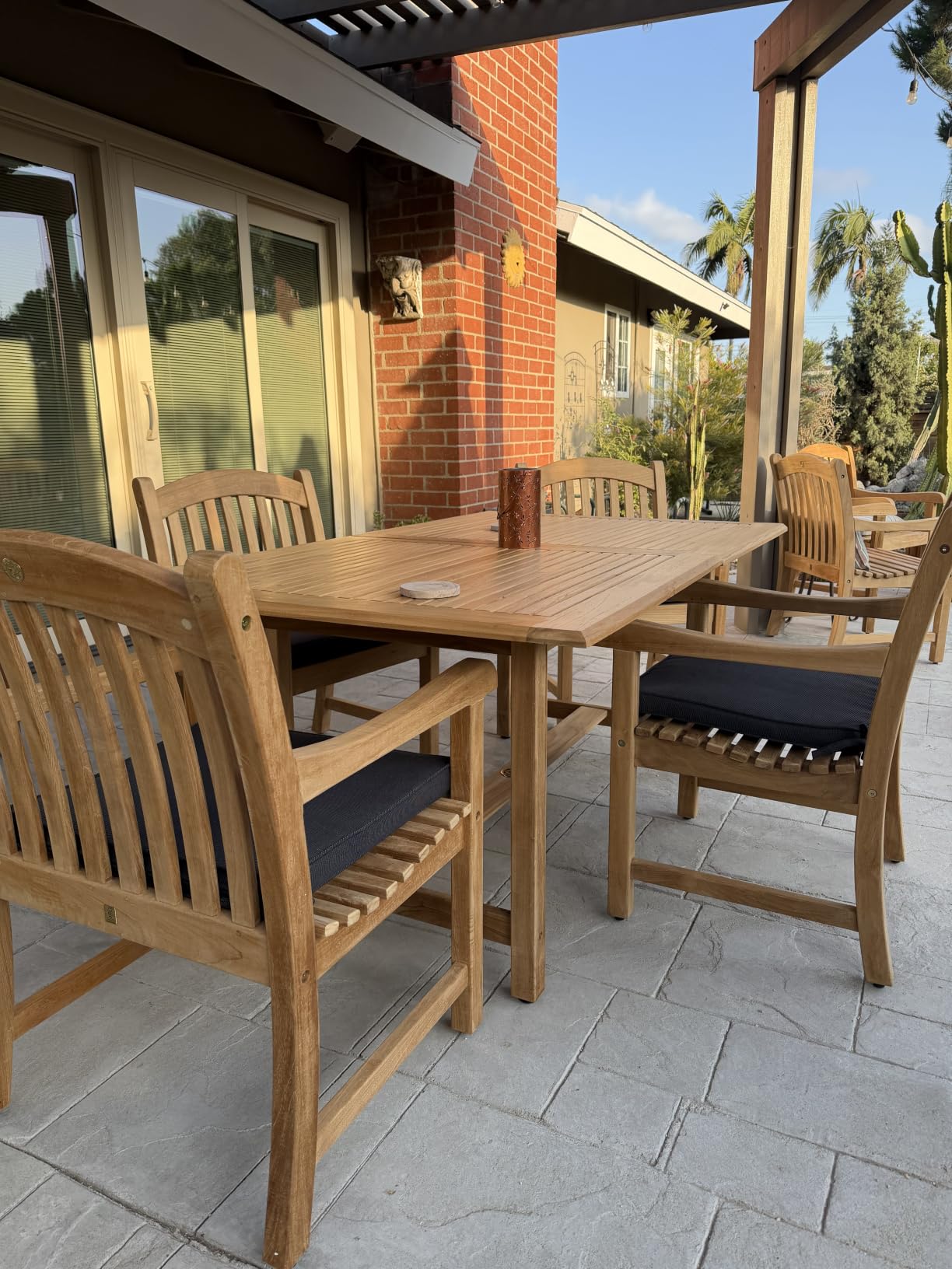 Amazonia Newcastle 9-Piece Outdoor Rectangular Dining Table Set | Certified Teak customer photo 2