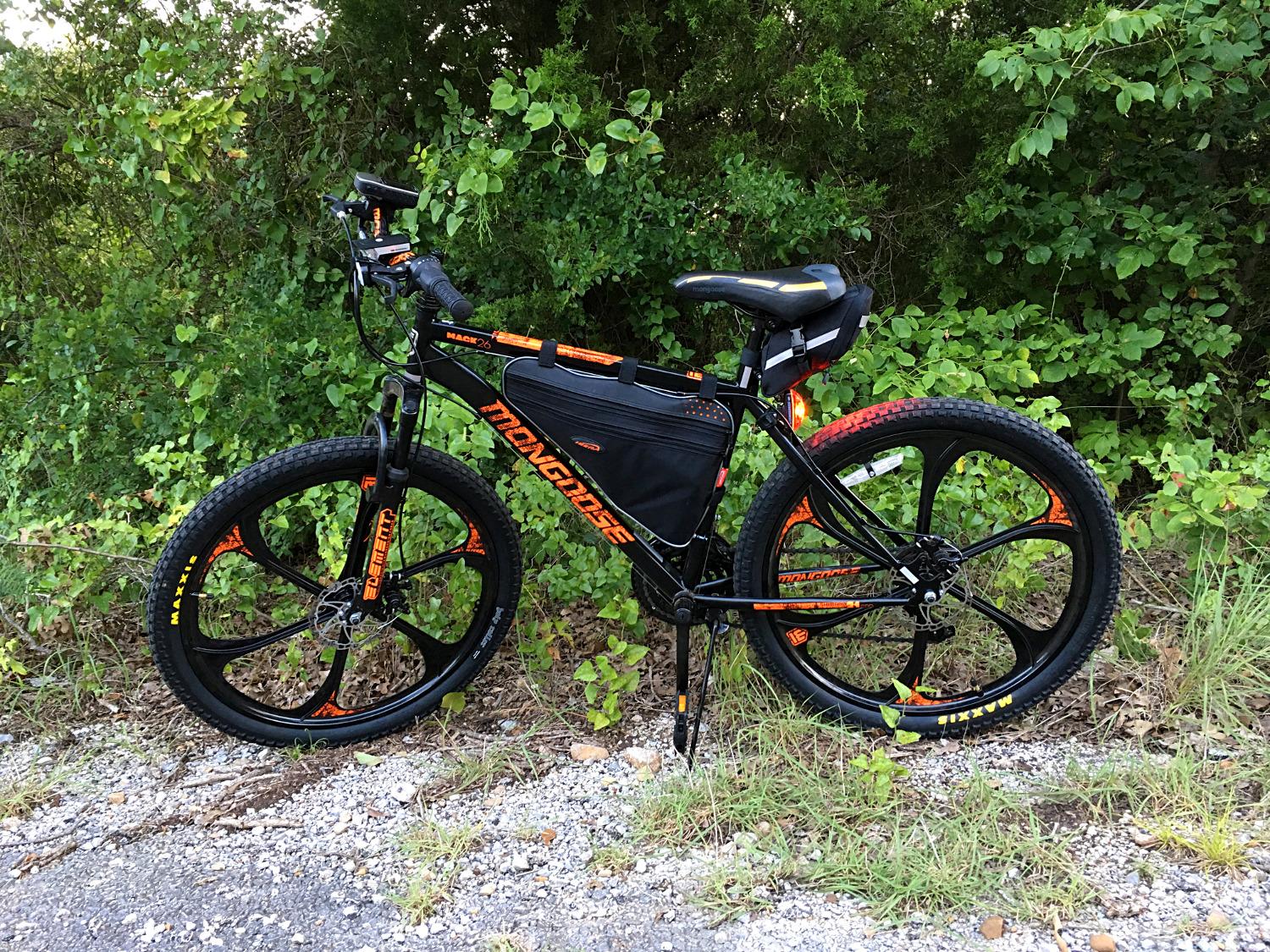 Ibera Bike Frame Bag - Slim Pouch Zipper Compartment & Velcro Mount - Water-Resistant, Fits Most Bikes - Holding Tools Snacks customer photo 1