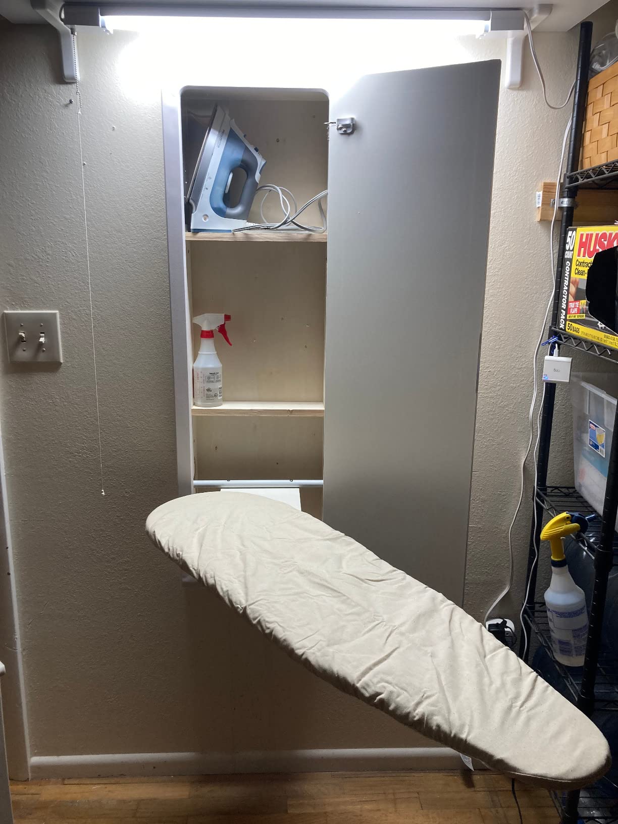 Household Essentials Oak Finish In-Wall Ironing Board Cabinet customer photo 1