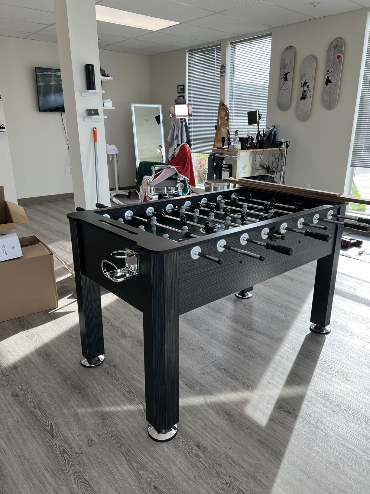 Sport Squad Foosball Table - Soccer Table - Wood Foosball Table for Kids & Adults - Bar Game Table, Game Room for Home - Easy Assembly, Built Tough for High Volume Play customer photo 2