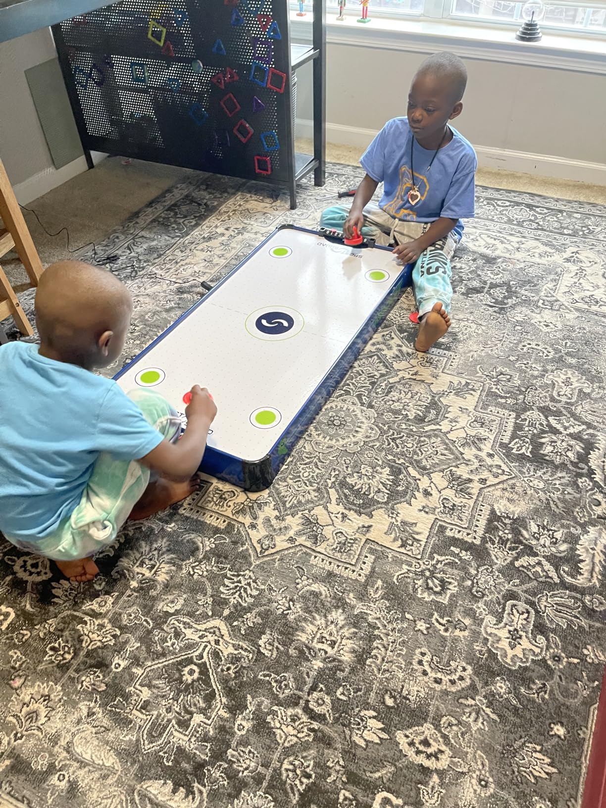 Sport Squad HX40 40 inch Table Top Air Hockey Table for Kids and Adults - Electric Motor Fan - Includes 2 Pushers and 2 Air Hockey Pucks - Great for Playing on The Floor, Tabletop, or Dorm Room customer photo 2